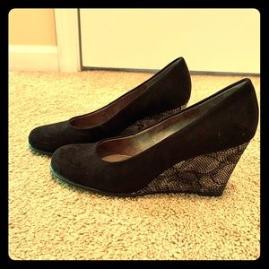 Black Suede and Silver Snake Shoes Aerosoles